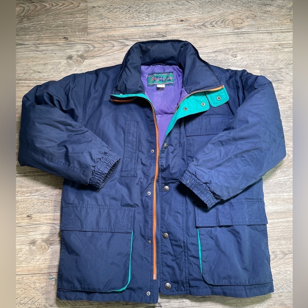 Vintage FILA snow or Winter jacket  1990's Men's Navy Blue Jacket